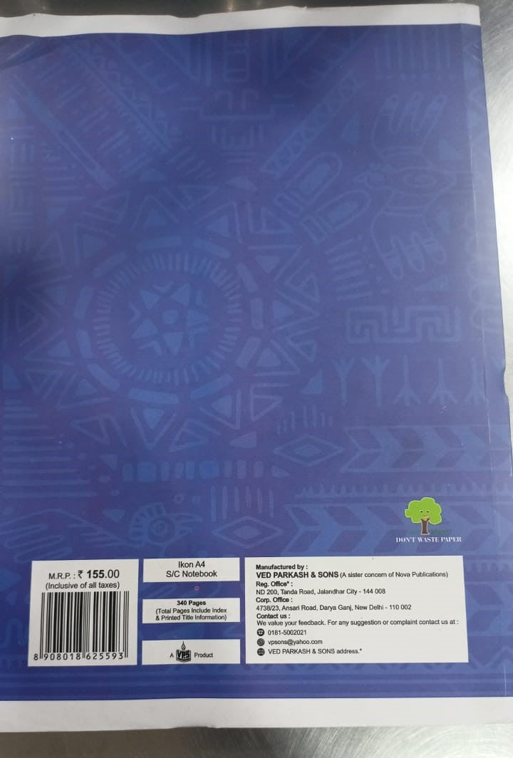 Bright 300 Pages A4 Size Notebook - Single Line