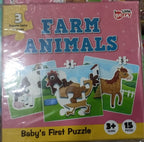 Little Berry Baby First Puzzle Game: Animal, Fruit & Vegetable | Combo of 6 Cardboard Puzzles with 15Pcs Each | Montessori Educational Toys for 2 3 4 Year Old Boys & Girls | Early Puzzle Set for Kids